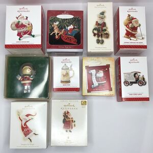 Hallmark Keepsake Lot of‎ 10 Various Santa Themed Christmas Ornaments 1981-2014